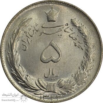 سکه 5 ریال 1323 - MS65 - محمد رضا شاه