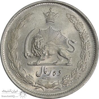 سکه 10 ریال 1323 - MS63 - محمد رضا شاه