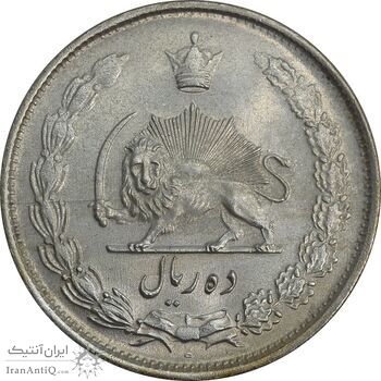 سکه 10 ریال 1324 - MS64 - محمد رضا شاه