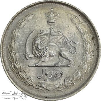 سکه 10 ریال 1324 - MS63 - محمد رضا شاه