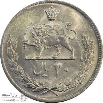 سکه 20 ریال 1353 - MS64 - محمد رضا شاه سکه 20 ریال 1353 - MS64 - محمد رضا شاه