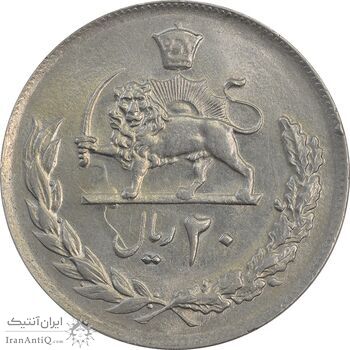 سکه 20 ریال 2537 - MS61 - محمد رضا شاه