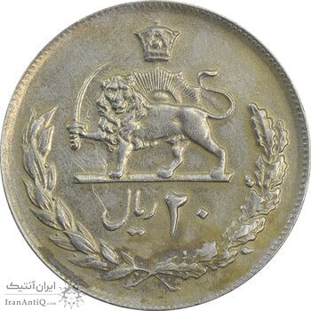سکه 20 ریال 1357 - EF40 - محمد رضا شاه