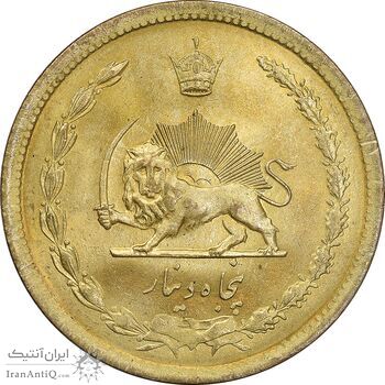 سکه 50 دینار 1334 برنز - MS64 - محمد رضا شاه