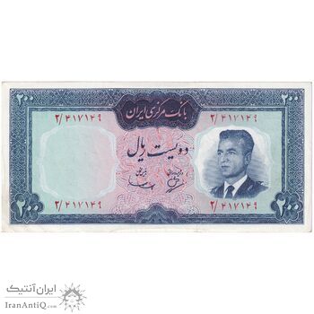 اسکناس 200 ریال (بهنیا - سمیعی) - تک - UNC61 - محمد رضا شاه