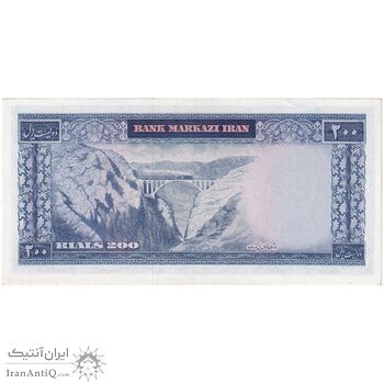 اسکناس 200 ریال (بهنیا - سمیعی) - تک - AU58 - محمد رضا شاه
