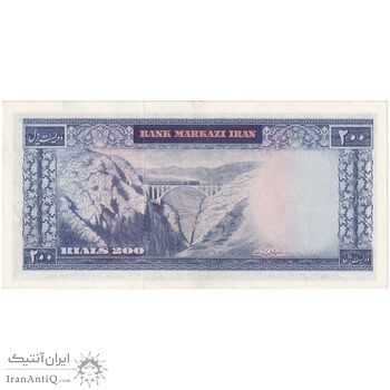 اسکناس 200 ریال (آموزگار - جهانشاهی) - تک - AU55 - محمد رضا شاه