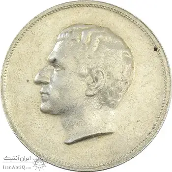 مدال نقره بیست و پنجمین سال سلطنت 1344 - AU58 - محمدرضا شاه