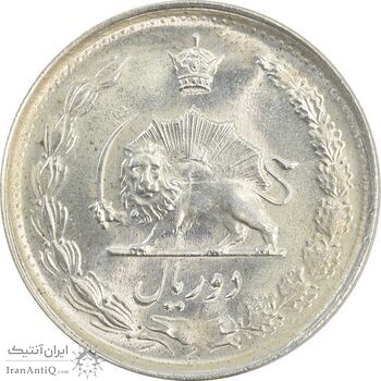 سکه 2 ریال 1329 - MS65 - محمد رضا شاه