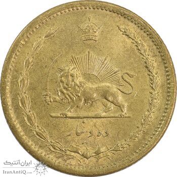 سکه 10 دینار 1319 برنز - MS65 - رضا شاه