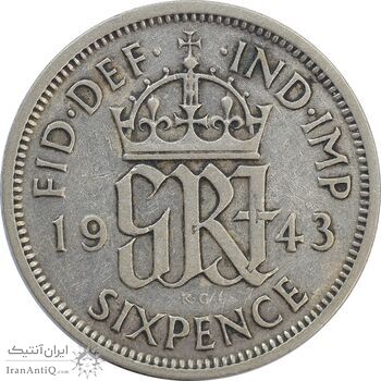 سکه 6 پنس 1943 جرج ششم - EF45 - انگلستان