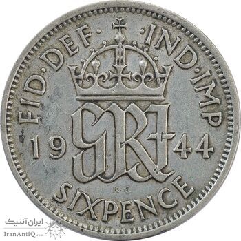 سکه 6 پنس 1944 جرج ششم - EF45 - انگلستان