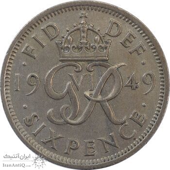 سکه 6 پنس 1949 جرج ششم - AU58 - انگلستان