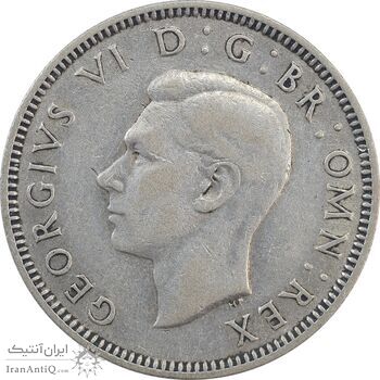 سکه 1 شیلینگ 1937 جرج ششم - تیپ 2 - EF45 - انگلستان