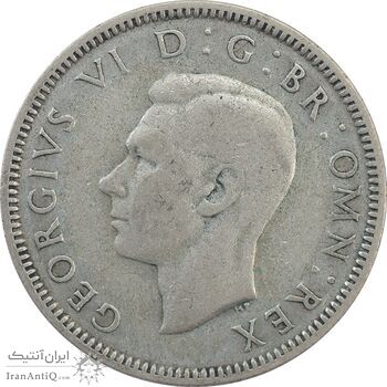 سکه 1 شیلینگ 1937 جرج ششم - تیپ 2 - EF40 - انگلستان
