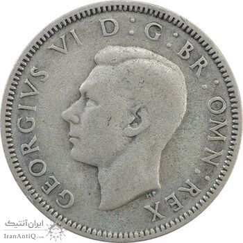سکه 1 شیلینگ 1937 جرج ششم - تیپ 2 - VF35 - انگلستان