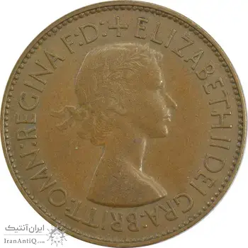 سکه 1 پنی 1953 الیزابت دوم - EF40 - انگلستان
