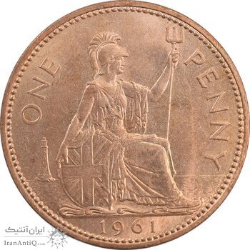 سکه 1 پنی 1961 الیزابت دوم - MS62 - انگلستان