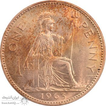 سکه 1 پنی 1963 الیزابت دوم - MS64 - انگلستان