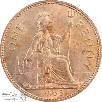 سکه 1 پنی 1963 الیزابت دوم - MS63 - انگلستان