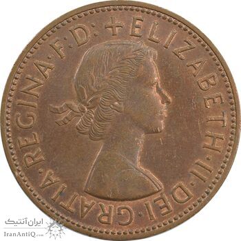 سکه 1 پنی 1963 الیزابت دوم - AU58 - انگلستان