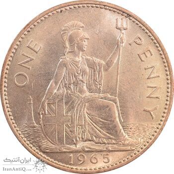 سکه 1 پنی 1965 الیزابت دوم - MS64 - انگلستان