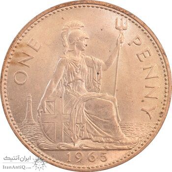سکه 1 پنی 1965 الیزابت دوم - MS63 - انگلستان