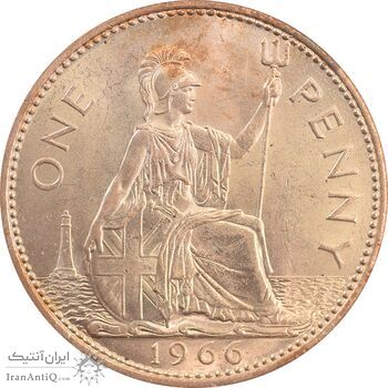 سکه 1 پنی 1966 الیزابت دوم - MS65 - انگلستان سکه 1 پنی 1966 الیزابت دوم - MS65 - انگلستان