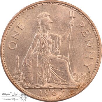 سکه 1 پنی 1967 الیزابت دوم - MS63 - انگلستان