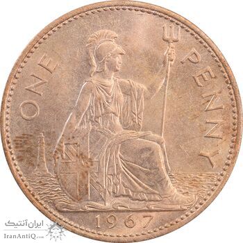سکه 1 پنی 1967 الیزابت دوم - AU58 - انگلستان