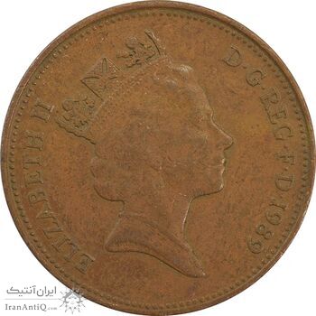 سکه 2 پنس 1989 الیزابت دوم - EF45 - انگلستان