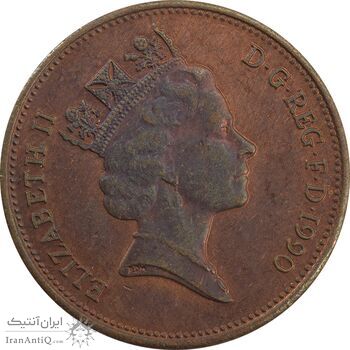 سکه 2 پنس 1990 الیزابت دوم - AU58 - انگلستان