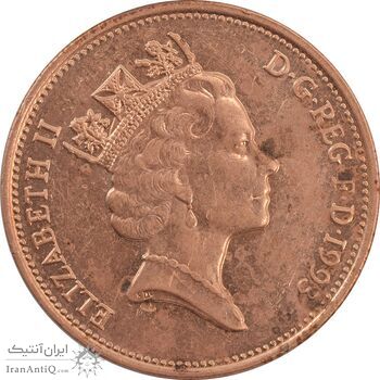 سکه 2 پنس 1993 الیزابت دوم - AU50 - انگلستان