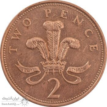 سکه 2 پنس 1993 الیزابت دوم - AU50 - انگلستان