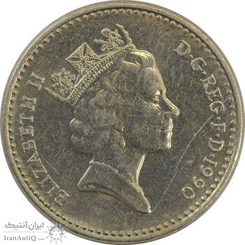 سکه 5 پنس 1990 الیزابت دوم - AU58 - انگلستان