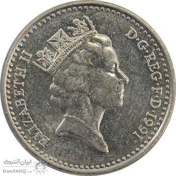 سکه 5 پنس 1991 الیزابت دوم - MS61 - انگلستان