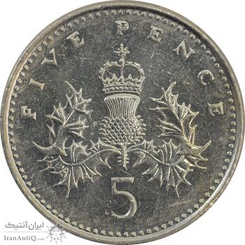 سکه 5 پنس 1991 الیزابت دوم - MS61 - انگلستان