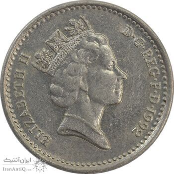 سکه 5 پنس 1992 الیزابت دوم - AU55 - انگلستان