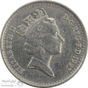 سکه 5 پنس 1997 الیزابت دوم - AU50 - انگلستان