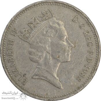 سکه 5 پنس 1988 الیزابت دوم - VF35 - انگلستان