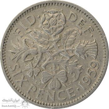 سکه 6 پنس 1959 الیزابت دوم - EF45 - انگلستان