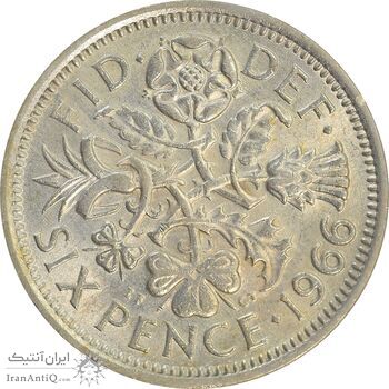 سکه 6 پنس 1966 الیزابت دوم - AU55 - انگلستان