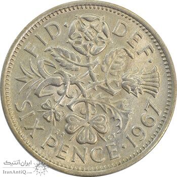 سکه 6 پنس 1967 الیزابت دوم - AU58 - انگلستان سکه 6 پنس 1967 الیزابت دوم - AU58 - انگلستان