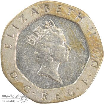سکه 20 پنس 1987 الیزابت دوم - AU58 - انگلستان
