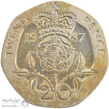 سکه 20 پنس 1987 الیزابت دوم - AU58 - انگلستان