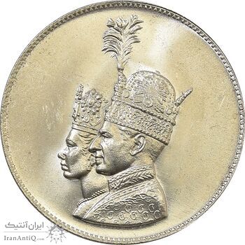 مدال نقره یادبود تاجگذاری 1346 - MS64 - محمد رضا شاه