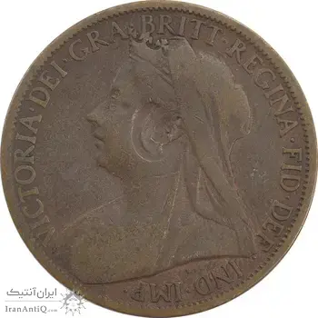 سکه 1 پنی 1901 ویکتوریا - VF25 - انگلستان