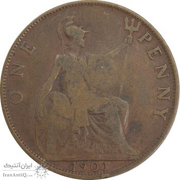 سکه 1 پنی 1901 ویکتوریا - VF25 - انگلستان