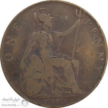 سکه 1 پنی 1910 ادوارد هفتم - F15 - انگلستان