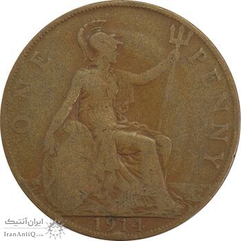 سکه 1 پنی 1914 جرج پنجم - VF20 - انگلستان